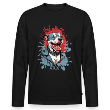 Dog breed Pitbulls - Men's Premium Organic Long Sleeve Shirt - black - Front - Nico (187cm)