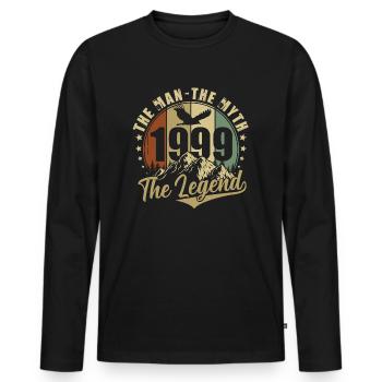 1999 Vintage né homme mythe, légende - T-shirt manches longues Premium bio Homme - noir - Devant - Nico (187cm)