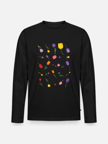 Spring - Men's Premium Organic Long Sleeve Shirt - black
