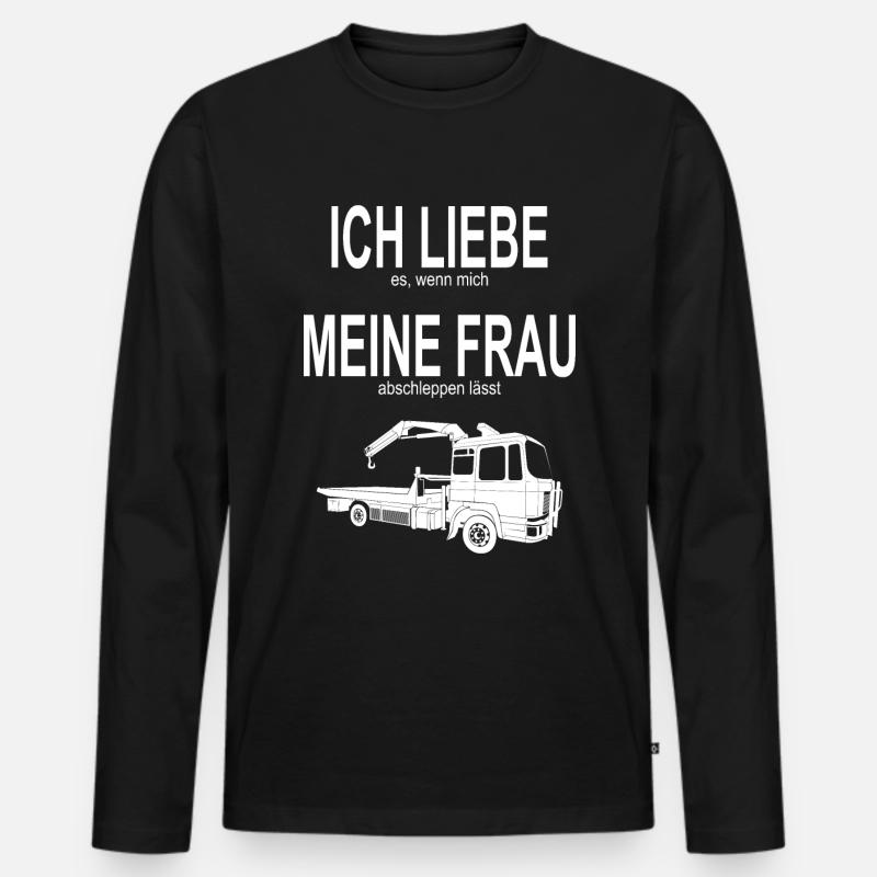 Abschlepper Abschleppwagen Abschleppdienst - Männer Premium Bio Langarmshirt - Schwarz