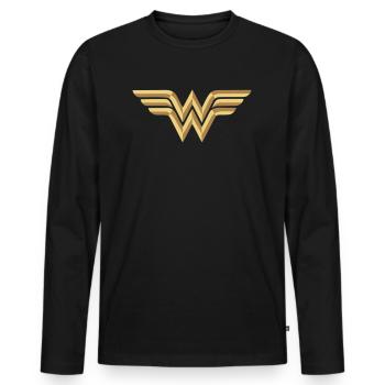Wonder Woman Logo Vector - Männer Premium Bio Langarmshirt - Schwarz - Vorne - Nico (187cm)