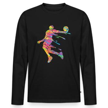 Basketteur Coloré Paint Slam Dunk Sports - T-shirt manches longues Premium bio Homme - noir - Devant - Nico (187cm)