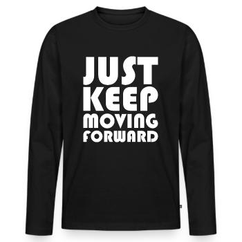 T-shirt Citation Motivation - T-shirt manches longues Premium bio Homme - noir - Devant - Nico (187cm)