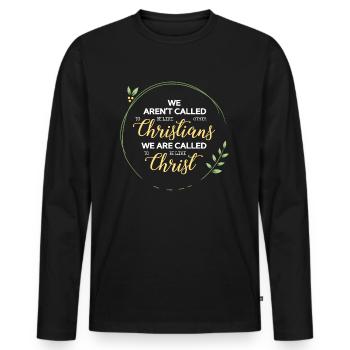 Christ Jesus Christ - Men's Premium Organic Long Sleeve Shirt - black - Front - Nico (187cm)