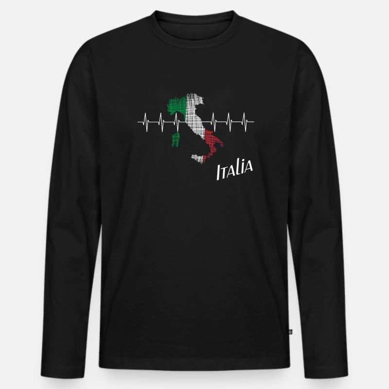 Italia italia - Männer Premium Bio Langarmshirt - Schwarz