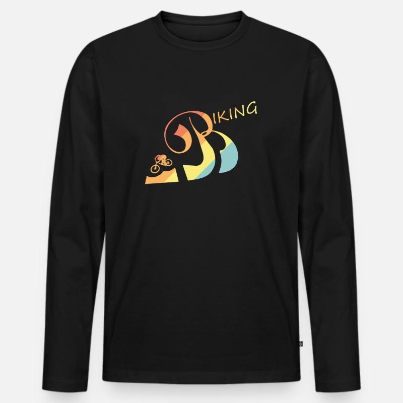 Biking - Männer Premium Bio Langarmshirt - Schwarz