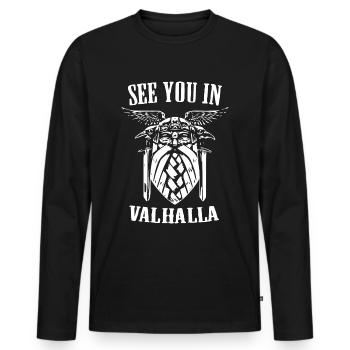 Wikinger Odin Walhalla nordisch - Männer Premium Bio Langarmshirt - Schwarz - Vorne - Nico (187cm)