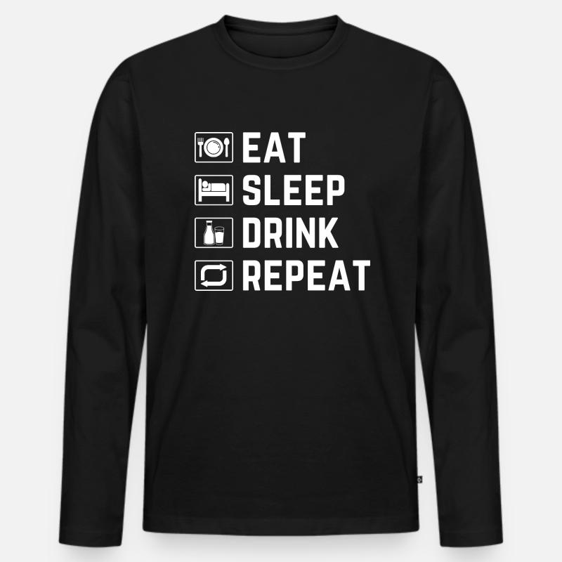 Leckere Milch - Männer Premium Bio Langarmshirt - Schwarz