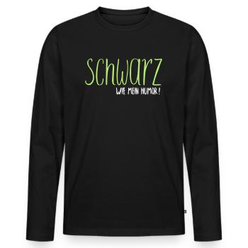 Schwarzer Humor - Männer Premium Bio Langarmshirt - Schwarz - Vorne - Nico (187cm)
