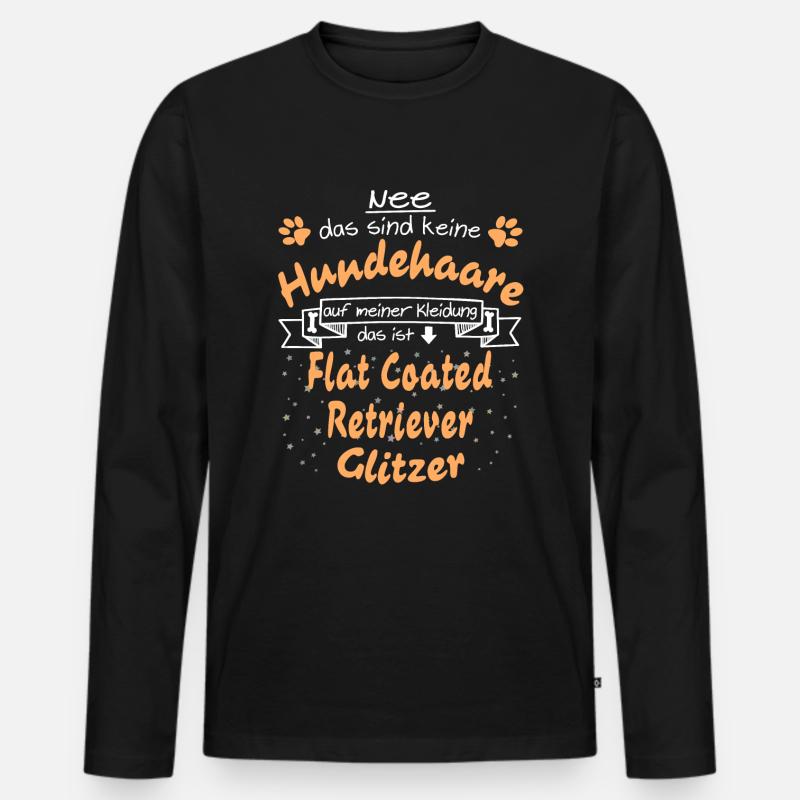 Hundeglitzer Flat Coated Retriever - Männer Premium Bio Langarmshirt - Schwarz
