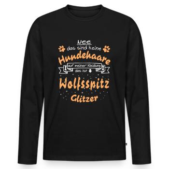 Hundeglitzer Wolfsspitz - Männer Premium Bio Langarmshirt - Schwarz - Vorne - Nico (187cm)