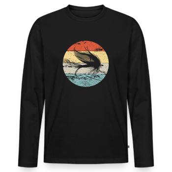 Fliegenfischer Flugangler Geschenk - Männer Premium Bio Langarmshirt - Schwarz - Vorne - Nico (187cm)