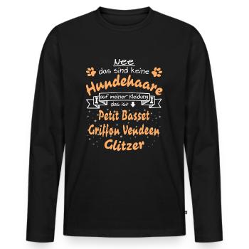 Hundeglitzer Petit Basset Griffon Vendeen - Männer Premium Bio Langarmshirt - Schwarz - Vorne - Nico (187cm)