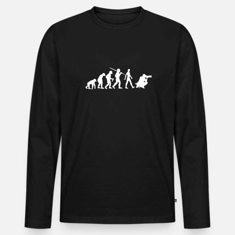 Fotograf Evolution Fotografie - Männer Premium Bio Langarmshirt - Schwarz