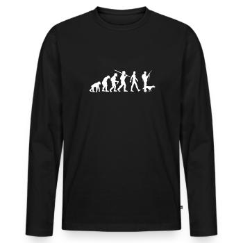 Jaeger Evolution Jäger - Männer Premium Bio Langarmshirt - Schwarz - Vorne - Nico (187cm)