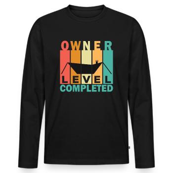 Proud homeowners level completed family - Men's Premium Organic Long Sleeve Shirt - black - Front - Nico (187cm)