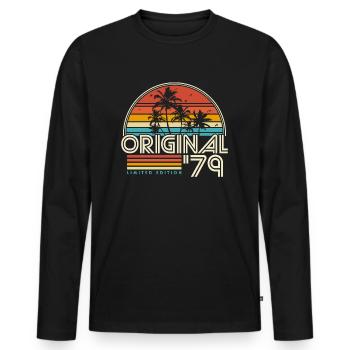 1979 Vintage né Vintage cadeau d’anniversaire - T-shirt manches longues Premium bio Homme - noir - Devant - Nico (187cm)