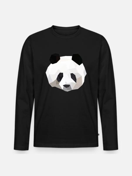 panda - T-shirt manches longues Premium bio Homme - noir