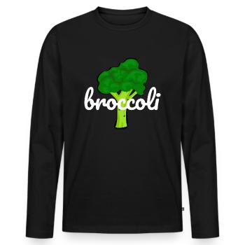 Le brocoli! - T-shirt manches longues Premium bio Homme - noir - Devant - Nico (187cm)