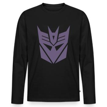 Transformers Earth Spark Symbole Decepticons - T-shirt manches longues Premium bio Homme - noir - Devant - Nico (187cm)