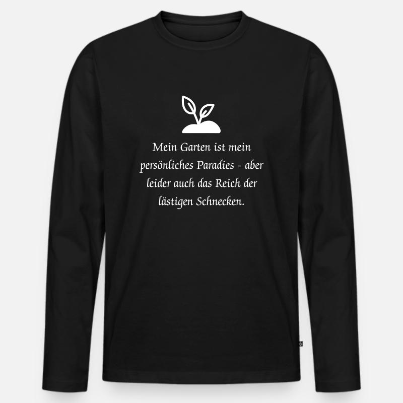 Lusitger Garten Spruch - Männer Premium Bio Langarmshirt - Schwarz