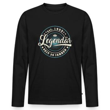 30. Geburtstag - Legendär seit 30 Jahren Geschenk - Männer Premium Bio Langarmshirt - Schwarz - Vorne - Nico (187cm)