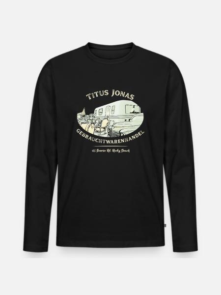 Die Drei ??? Gebrauchtwarenhandel Design - Männer Premium Bio Langarmshirt - Schwarz