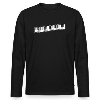 Piano clavier clavier Mélodophile - T-shirt manches longues Premium bio Homme - noir - Devant - Nico (187cm)