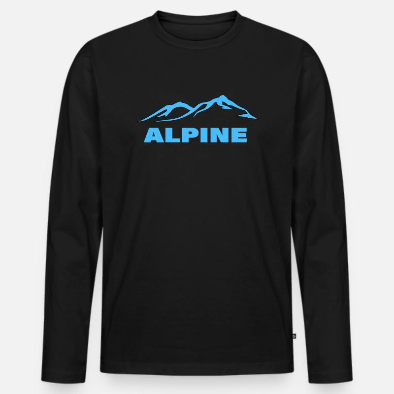 ALPINE - Männer Premium Bio Langarmshirt - Schwarz