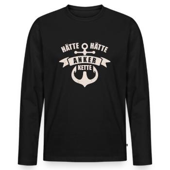 Would have anchor chain | Retro Vintage - Men's Premium Organic Long Sleeve Shirt - black - Front - Nico (187cm)