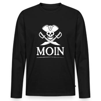 MOIN PIRATE | Anchor pirate saber hat - Men's Premium Organic Long Sleeve Shirt - black - Front - Nico (187cm)