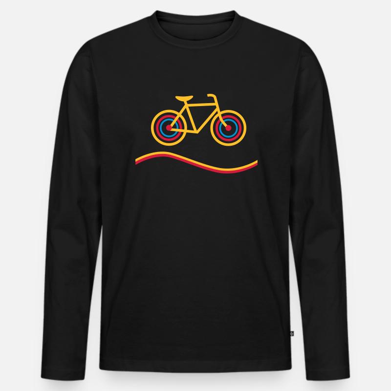 Fahrrad - Männer Premium Bio Langarmshirt - Schwarz