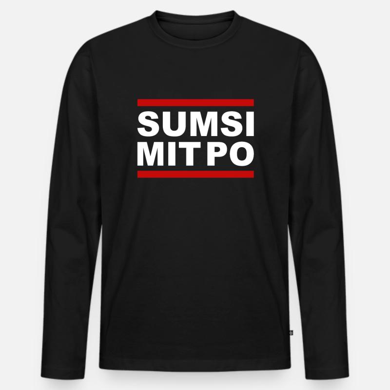 SUMSI MIT PO - Männer Premium Bio Langarmshirt - Schwarz