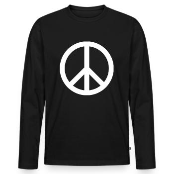 peace sign - Men's Premium Organic Long Sleeve Shirt - black - Front - Nico (187cm)