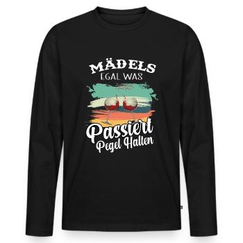 Mädels Egal Was Passiert Pegel Halten - T-shirt manches longues Premium bio Homme - noir - Devant - Nico (187cm)