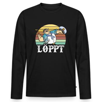 Loppt Sailor - Männer Premium Bio Langarmshirt - Schwarz - Vorne - Nico (187cm)