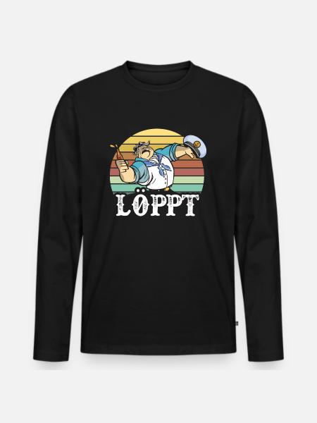 Loppt Sailor - Männer Premium Bio Langarmshirt - Schwarz