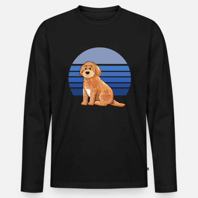 Cockapoo Retro Blue - Men's Premium Organic Long Sleeve Shirt - black