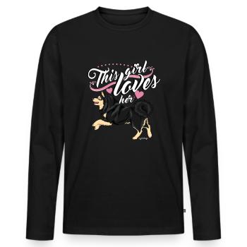 slkgirl4 - Männer Premium Bio Langarmshirt - Schwarz - Vorne - Nico (187cm)