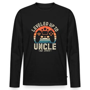Ascended to Uncle 2025 - Men's Premium Organic Long Sleeve Shirt - black - Front - Nico (187cm)