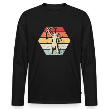 Indian gift idea - Men's Premium Organic Long Sleeve Shirt - black - Front - Nico (187cm)