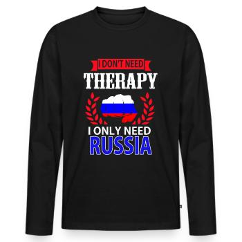 Russie - T-shirt manches longues Premium bio Homme - noir - Devant - Nico (187cm)