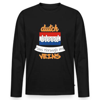 Hollande Pays-Bas Souvenir Shirt - T-shirt manches longues Premium bio Homme - noir - Devant - Nico (187cm)
