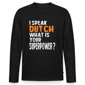 Oranje Pays-Bas pour toujours dans le coeur - T-shirt manches longues Premium bio Homme - noir - Devant - Nico (187cm)