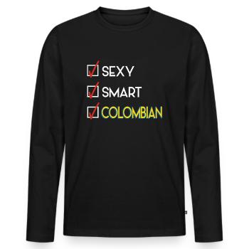Kolumbien - Männer Premium Bio Langarmshirt - Schwarz - Vorne - Nico (187cm)
