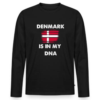 Denmark - Men's Premium Organic Long Sleeve Shirt - black - Front - Nico (187cm)