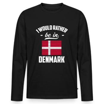 Denmark - Men's Premium Organic Long Sleeve Shirt - black - Front - Nico (187cm)