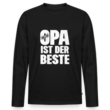 Opa ist der beste - Männer Premium Bio Langarmshirt - Schwarz - Vorne - Nico (187cm)
