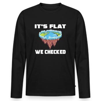 Flat Earth for Flat Earther - Men's Premium Organic Long Sleeve Shirt - black - Front - Nico (187cm)