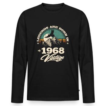 Legenden werden im 1968 geboren - Männer Premium Bio Langarmshirt - Schwarz - Vorne - Nico (187cm)